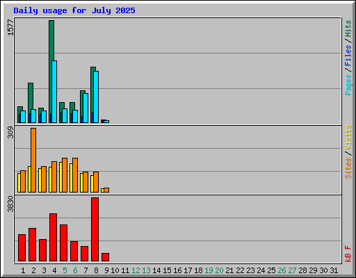 Daily usage for July 2025