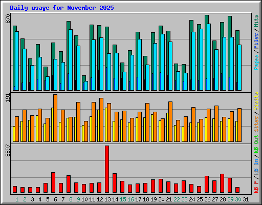 Daily usage for November 2025